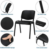 Waiting Room Chairs, 10-Pack PU Church Chairs Conference Stackable Set, Office Guest & Reception