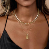 YOIHUR Gold Necklaces for Women, 14K Gold Plated Dainty Stackable Stack Choke Necklaces, Trendy Layering Pendant Necklace Set Jewelry for Women Gifts