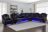 A Ainehome Living Room Furniture Power Recliner Sofa, Breathing Leather Power Reclining Sofa Set