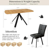 HIPIHOM Extendable Dining Table Set for 6 People