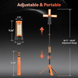AKOFUN 15000 mAh Rechargeable Camping Light with Stand, Cordless Work Light with 3 LED Lamp Heads, 5500 Lumens Dimmable Camping Essentials Gear Emergency Flashlight with 86" Detachable Tripod, Orange
