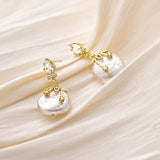YOIHUR 6MM Pearl Earrings for Women, 14K Gold Plated Pearl Drop Dangle Earring Zircon Stud Earrings Trendy Hypoallergenic Wedding Earring Bridesmaid Jewelry Gift