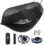 Miztli Camping Hammock -Portable Hammock w/Spacious Net & Tree Straps w/Adjustable Loops, Double and Single Hammock for Outdoor, Indoor, Hiking and Travel