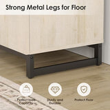 WAMPAT 4 PCS Modern 72" Tall Bookshelf with Metal Base and Adjustable