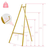 Gold Easel Stand for Sign–Adjustable Floor Heavy Duty Metal Display Easel for Wedding Signs, Art