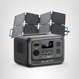BLUETTI Solar Generator Elite 30 V2 with 60W Solar Panel (Ships Separately), 288Wh LiFePO4 Portable Power Station, 600W AC Outlets (1500W Power Lifting), for Camping, Home Use, Emergency