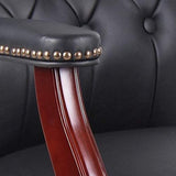 Black Leather Office Chairs Set of 2 -Ergonomic Executive Guest Chairs for Reception, Multi-Scene Use (Waiting Room, Meeting, Conference, Lobby, Conference, Church) High Back No Wheels with Arm Design