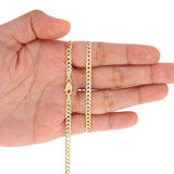Nuragold 10k Real Yellow Gold Cuban Curb Solid Link Chain