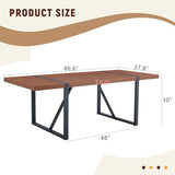 86.6" Dining Table for 8-10 People, Modern Rectangle Dining Room Table