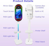 Photo Booth with Printer and Camera Magic Mirror Photo Booth 15.6-inch Touch Screen Portable
