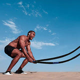 Perantlb Battle Rope with cloth sleeve -1.5/2 Inch Diameter 30' 40' 50' Lengths -Gym Muscle Toning Metabolic Workout Fitness, battle rope Anchor Strap Kit Included (1.5" x 30 ft Length) Perantlb