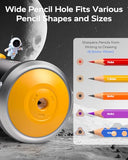 Electric Pencil Sharpener for Kids, Hands-Free, Rechargeable, Auto in & Out Spaceship Fully Automatic Pencil