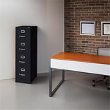 Row 4 Drawers 52" Vertical Black Metal Filing Cabinet Lockable Pre-Assembled Stationary Letter Size for Home