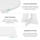 Tribesigns 47 inch Round Dining Table Wood Kitchen Table for Dining Room, 47" Dinner Room Tables for 4-6, White