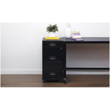 3 Drawers 29.52" Vertical Black Metal Filing Cabinet Lockable Pre-Assembled Movable Letter Size for Home