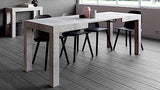 Mobili Fiver, First Extendable Table, 47.2(78.7) x31.5 in, Pearled Elm, Made in Italy