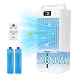 Portable Air Conditioners, 3-in-1 Evaporative Air Cooler with Touch Screen & Remote, 2.66Gal Cooling Fan, 6 Speeds & 3 Modes, 12H Timer, Includes 4 Ice Packs & Rolling Casters for Home, Office
