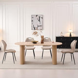Lecafur HL Boucle Dining Chair with Built-in Handle Metal Legs