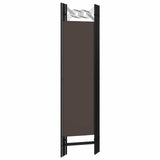Zexlorith 4-Panel Room Divider, Foldable Fabric Screen, Brown Partition