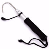 BE-TOOL Fishing Gaff Hook Telescopic Stainless Steel Fishing Hand Gaff with Soft EVA Handle Wrist Strap for Ice Freshwater Saltwater Fishing (Middle)