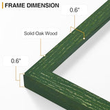 decorUhome Solid Oak Wood 8x10 Picture Frame, Display Pictures 5x7 with Mat or 8x10 without Mat, Wall & Tabletop Display Photo Frame, Green, 1 Pack