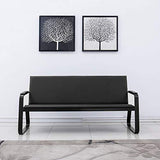 wonline Waiting Room Chair with Armrest PU Leather Office Furniture Bench