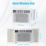 12000 BTU Window Air Conditioner with Remote,115V, Fastcooling for 550 Sq.Ft Room, WiFi Enabled, Reusable Filter, Auto Restart, Fan, Sleep, Ideal for APT, Living Room, Office