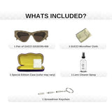 Gucci GG2019S Runway Monogram Pattern Cat-Eye Shape Sunglasses with Luxury Eyewear Kit
