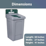 Big Trash Can, 3 in 1 Recycling Station with Lid, Recycle Bin, Exterior Trash Can