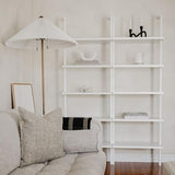 Nathan James Theo 5-Shelf Modern Bookcase, Open Wall Mount Ladder Bookshelf with Industrial Metal Frame