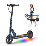 Aolorozo Electric Scooter for Kids, 250W Motor, Up to 10 MPH & 12 Miles, 8" Solid Tires, Foldable Kick Scooter with Dual Brakes System & Front Suspension, 4-Level Height Adjustable, UL2272 Certified