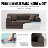 79" Memory Foam Sofa Bed, High Backrest Convertible Futon Boneless Couch