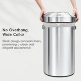 Urban 24 Gallon Round Stainless Steel Open Top Waste Bin, Tall Commercial Trash Can for Indoor/Outdoor