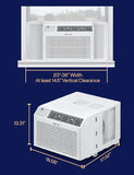 DELLA 10000 BTU Energy Saving Window Air Conditioner, Work with Alexa, Cools Up to 450 Sq. Ft, GEO Location, AC Unit with WIFI Smart Controls, Remote, Dehumidifier, Fan, Reusable Filter, Easy Install