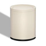 YOJIA 12L Metal Trash Can with Swing Lid, White