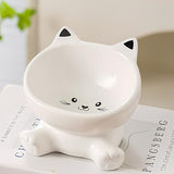 Raised Cat Bowl, 4.9 Inch Ceramic 3D Elevated Cat Food Bowl and Water Bowls, Cute Kitten Dishes 4.5 OZ, Anti-Vomiting & Whisker Fatigue Friendly, Stress-Free for Indoor Cats, 1 Piece