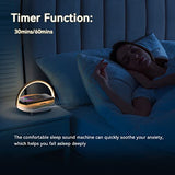 Bedside Table LED Night Light with Wireless Charger and Bluetooth Speaker, Desk Lamp As Sleep Aid White Noise Machine（Music Upgrade）