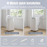 AKIRES 14000 BTU Portable Air Conditioners,3-IN-1 Portable AC Unit With Fan & Dehumidifier,Remote Control,24H Timer,Sleep Modes,Cools Room Up To 700 sq.ft