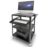 AxcessAbles Computer Cart on Wheels 400LB Capacity, Metal AV Equipment Utility Workstation