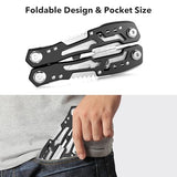 14-In-1 Multitool with Safety Locking, Professional Stainless Steel Multitool Pliers Pocket Knife, Bottle Opener, Screwdriver with Nylon Sheath ，Apply to Survival,Camping, Hunting and Hiking 2 Pcs