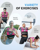 TAEVNO Adjustable Weighted Vest for Women Men, 6-12lb Comfort Fit - U-Shaped Ergonomic Weight Vest with 6 Removable Iron Sandbags, Large Front Mesh Pocket & Reflective Strips, Ideal for Running, Walking, Strength Training, HIIT, Cardio Workouts（Pink）