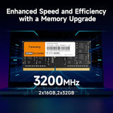 fanxiang SODIMM DDR4 RAM 64GB (2 x 32GB) 3200MHz, Intel AMD Laptop Memory CL22 1.2V Dual Channel