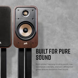 Polk Audio Signature Elite ES20 Bookshelf Speakers, Pair, Stunning Black