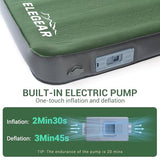 Elegear CumbreX™ Air & Foam Self Inflating Sleeping Pad, Built-in Electric Pump 4" Ultra-Thick Memory Foam Camping Mattress with Pillow Double Camping Pad 4-Season R-Value 9.5 Camp Mat - Gueen
