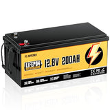 Rvpozwer 12V 200Ah LiFePO4 Deep Cycle Lithium Battery with 200A BMS 2 Pack