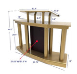 FixtureDisplays® 64 X 22.8 X 46" Large Church Pulpit, Deluxe Podium Lectern