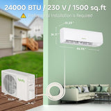 Hykolity 24,000 BTU Wifi Enabled Mini Split Air Conditioner & Heater