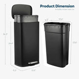 8 Gal Kitchen Trash Can, 30L Recycling or Garbage Bin, Brushed Stainless Steel Waste Basket