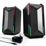 Computer Speakers for Music and Gaming, DC Adapter Powered Speakers for Desktop PC or Laptop