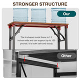 TEMI Small Computer Desk Folding Table - 35.8" Foldable Office Desk, No Assembly, Perfect for Small Spaces in Bedroom, Brown
